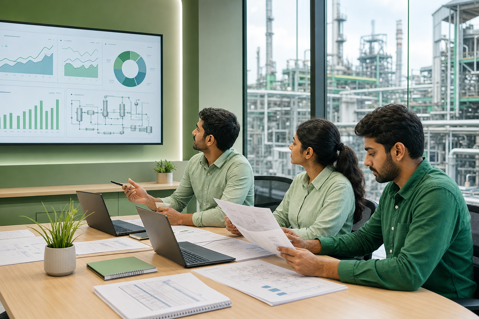 Indian engineers using production information and documents to make clearer decisions